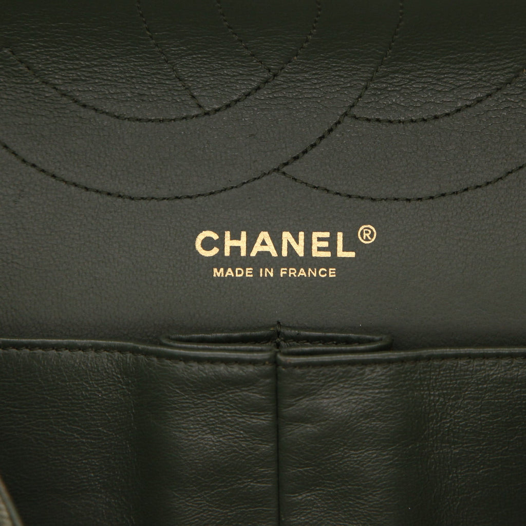 Chanel 2.55 shoulder bag in khaki denim canvas - DETAIL 2
