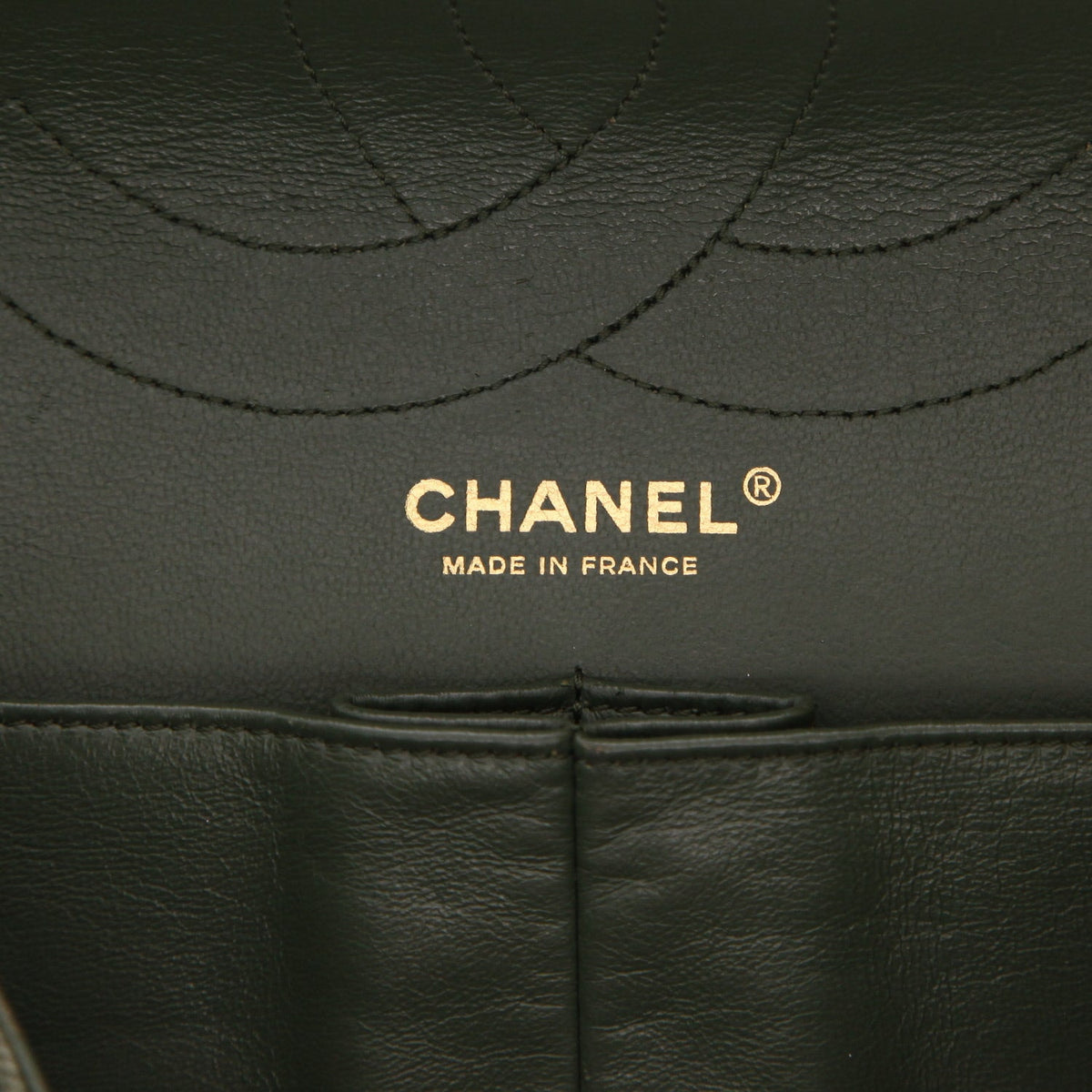 Chanel 2.55 shoulder bag in khaki denim canvas - DETAIL 2