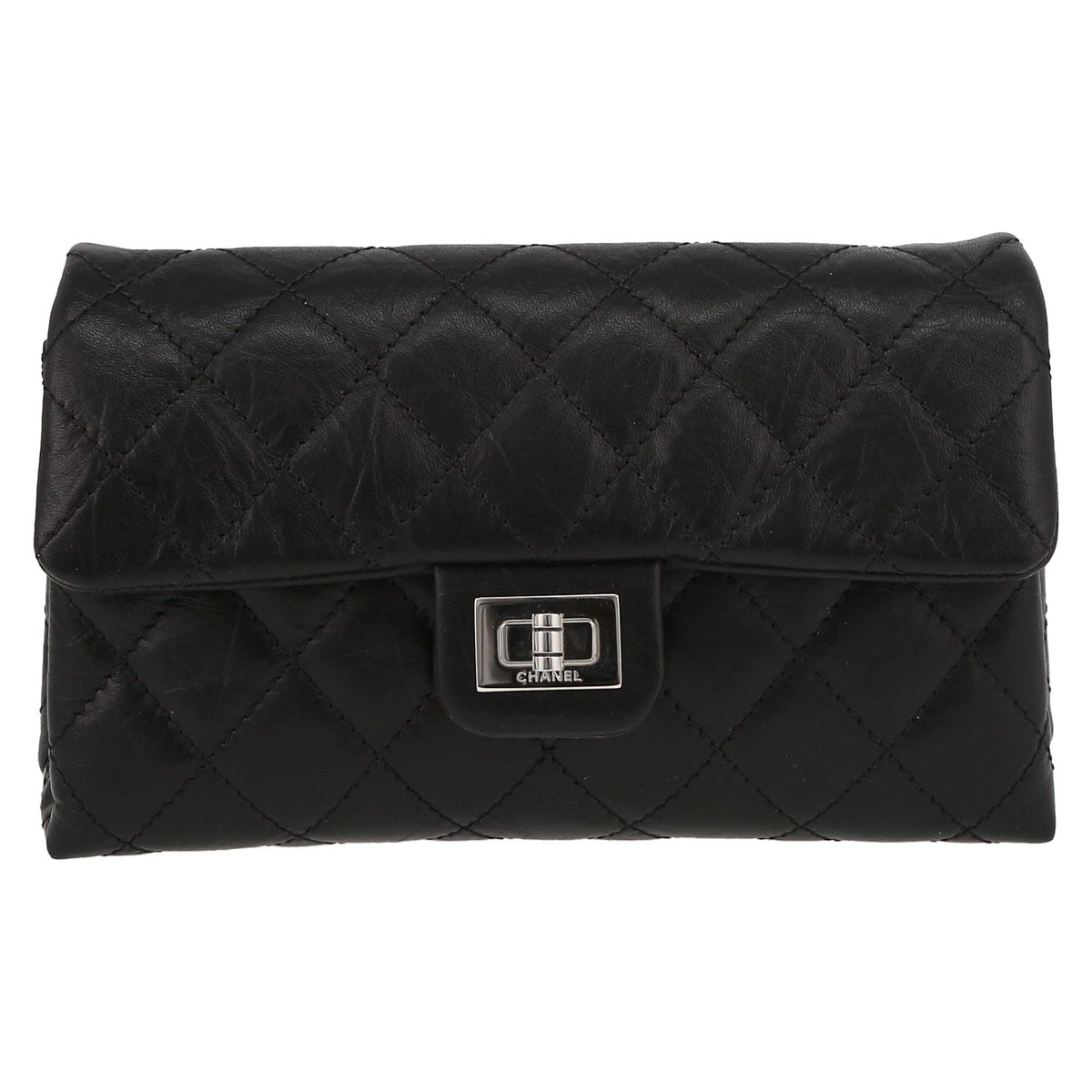 Chanel Pochette ceinture clutch-belt in black grained leather - DETAIL 2