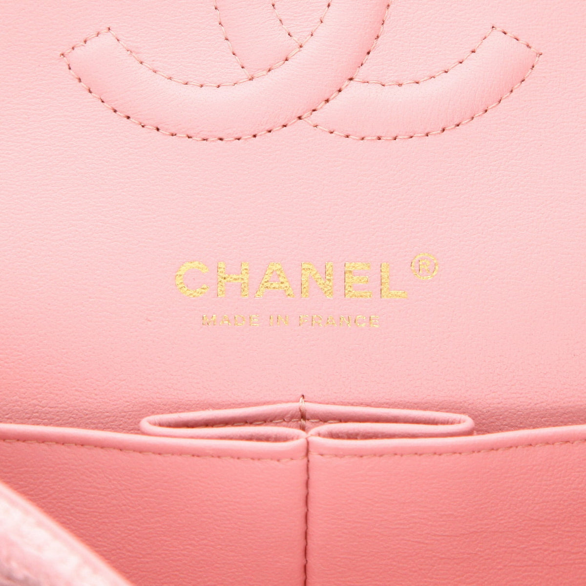 Chanel Timeless Classic handbag in pink tweed - DETAIL 2