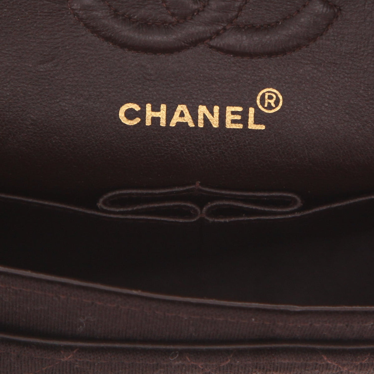 Chanel Timeless Petit handbag in brown jersey canvas - DETAIL 2