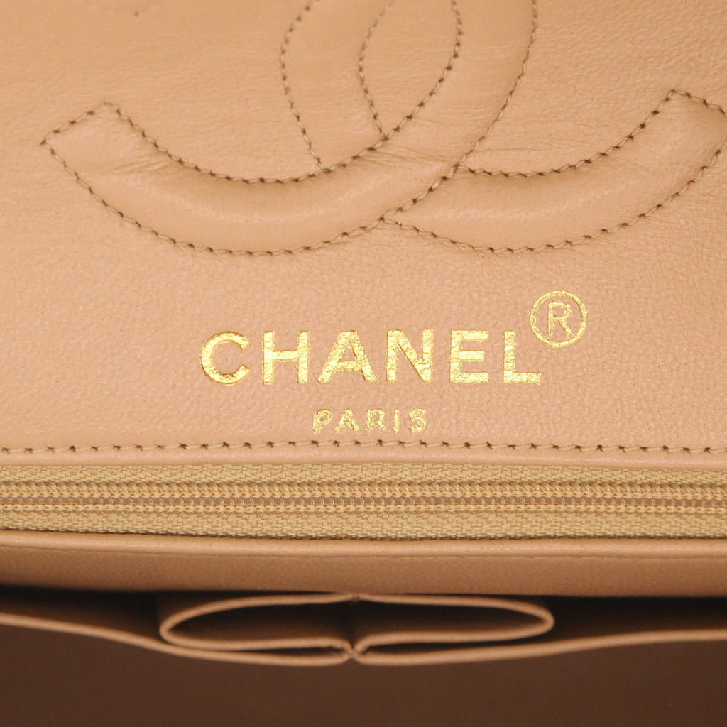Chanel Timeless Vintage handbag in beige quilted leather - DETAIL 2