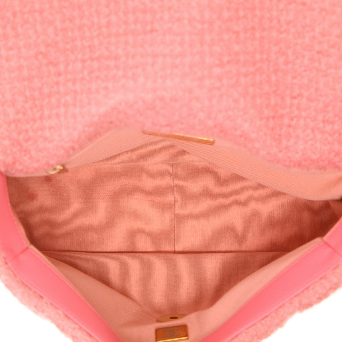 Chanel 19 medium model shoulder bag in pink tweed - DETAIL 3