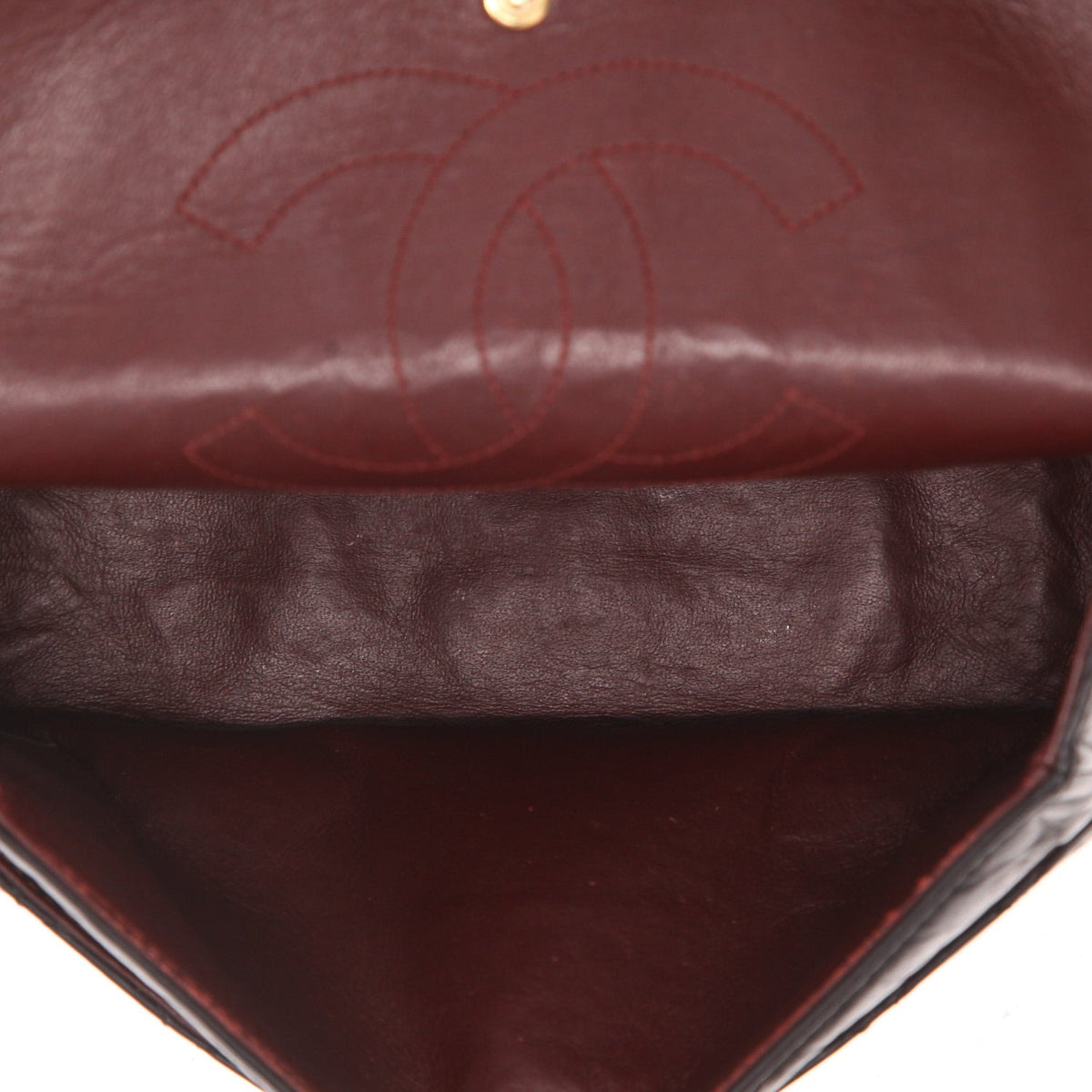 Chanel 2.55 medium model shoulder bag in black quilted leather - DETAIL 3