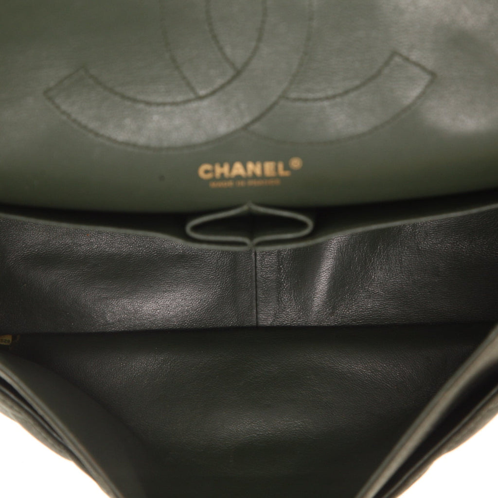 Chanel 2.55 shoulder bag in khaki denim canvas - DETAIL 3