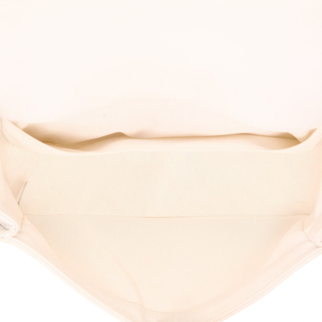 Chanel Boy shoulder bag in white leather cannage - DETAIL 3