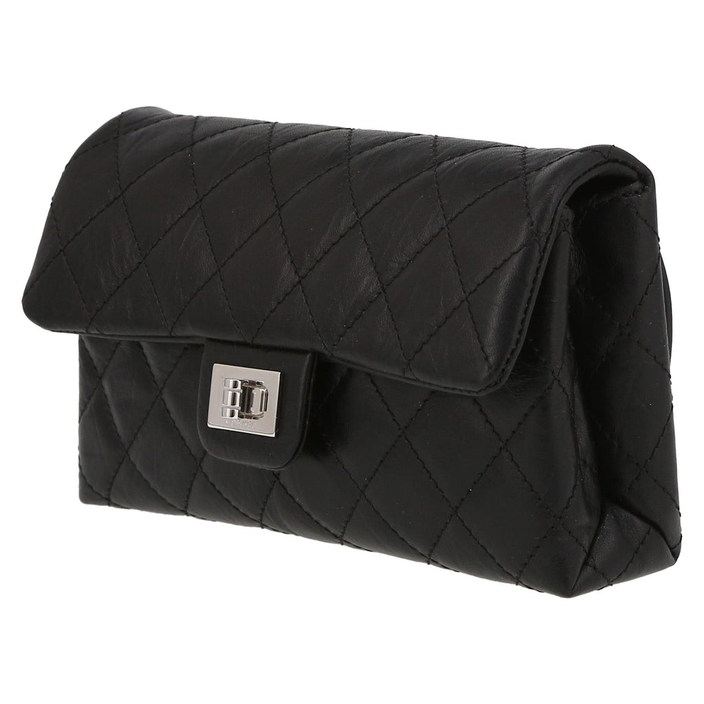Chanel Pochette ceinture clutch-belt in black grained leather - DETAIL 3