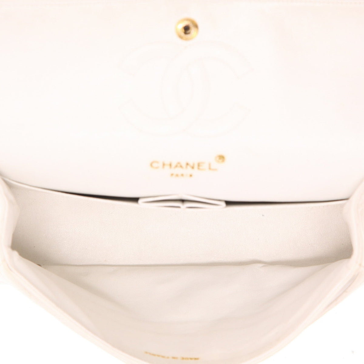 Chanel Vintage handbag in white quilted leather - DETAIL 3