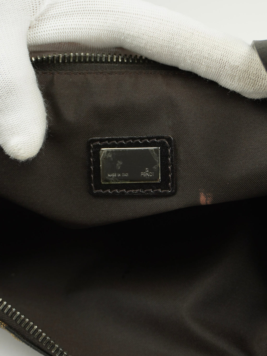 FENDI ZUCCA CRESCENT SHOULDER BAG