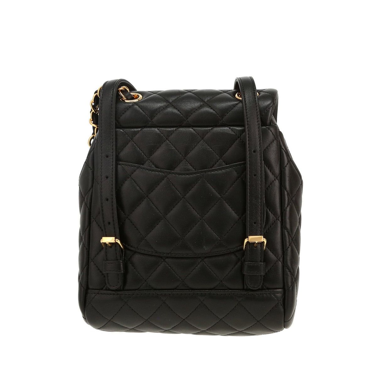 Chanel Timeless backpack in black quilted leather - DETAIL 4