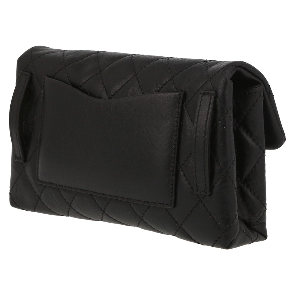 Chanel Pochette ceinture clutch-belt in black grained leather - DETAIL 5