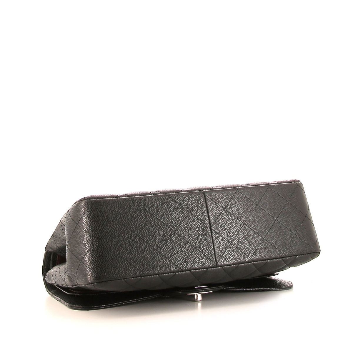 Chanel Timeless Jumbo handbag in black quilted grained leather - DETAIL 5