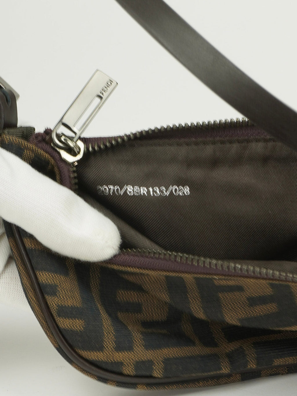 FENDI ZUCCA CRESCENT SHOULDER BAG