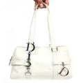 CHRISTIAN DIOR LEATHER BAG WITH SILVER HARDWARE