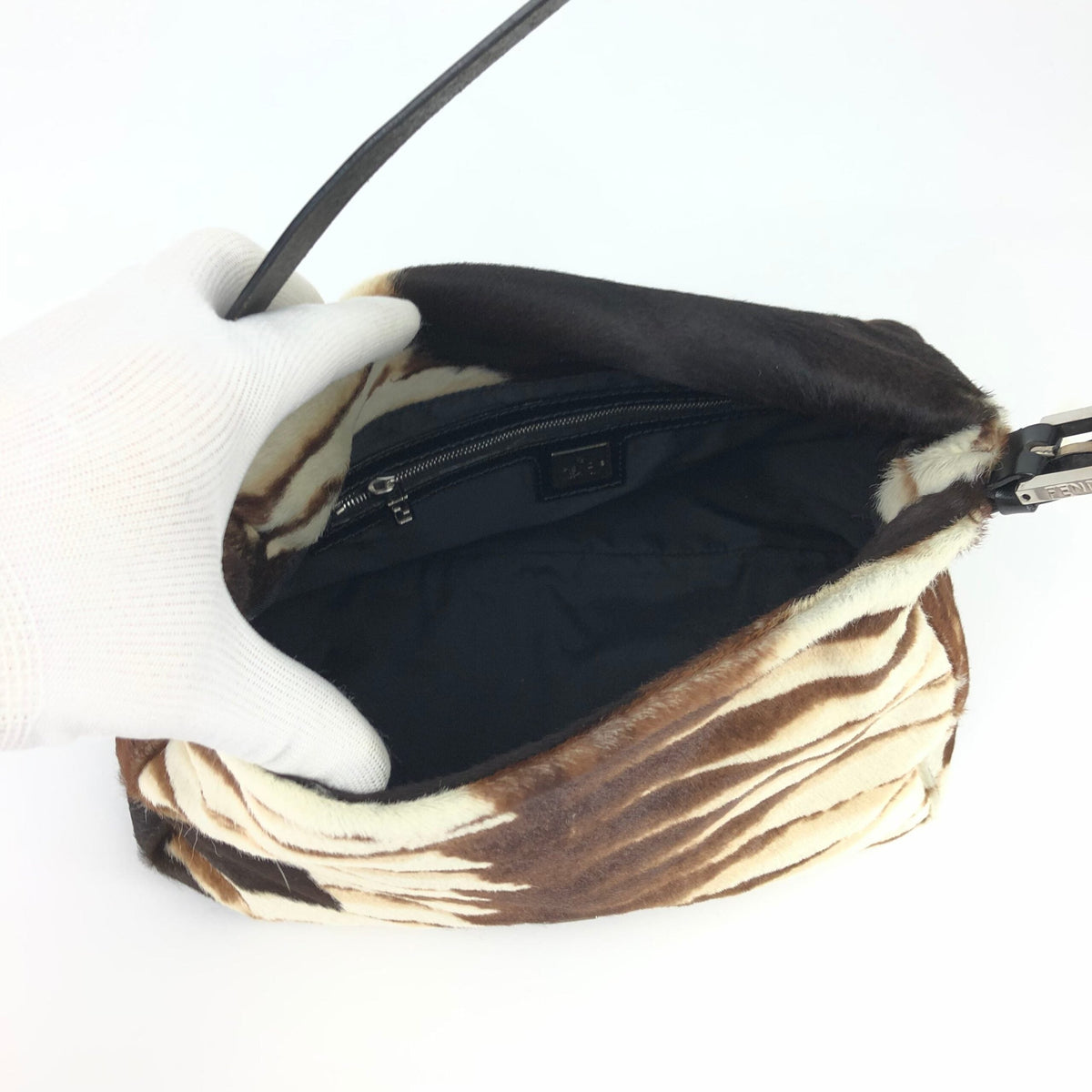 FENDI CALF HAIR MAMA BAGUETTE BAG
