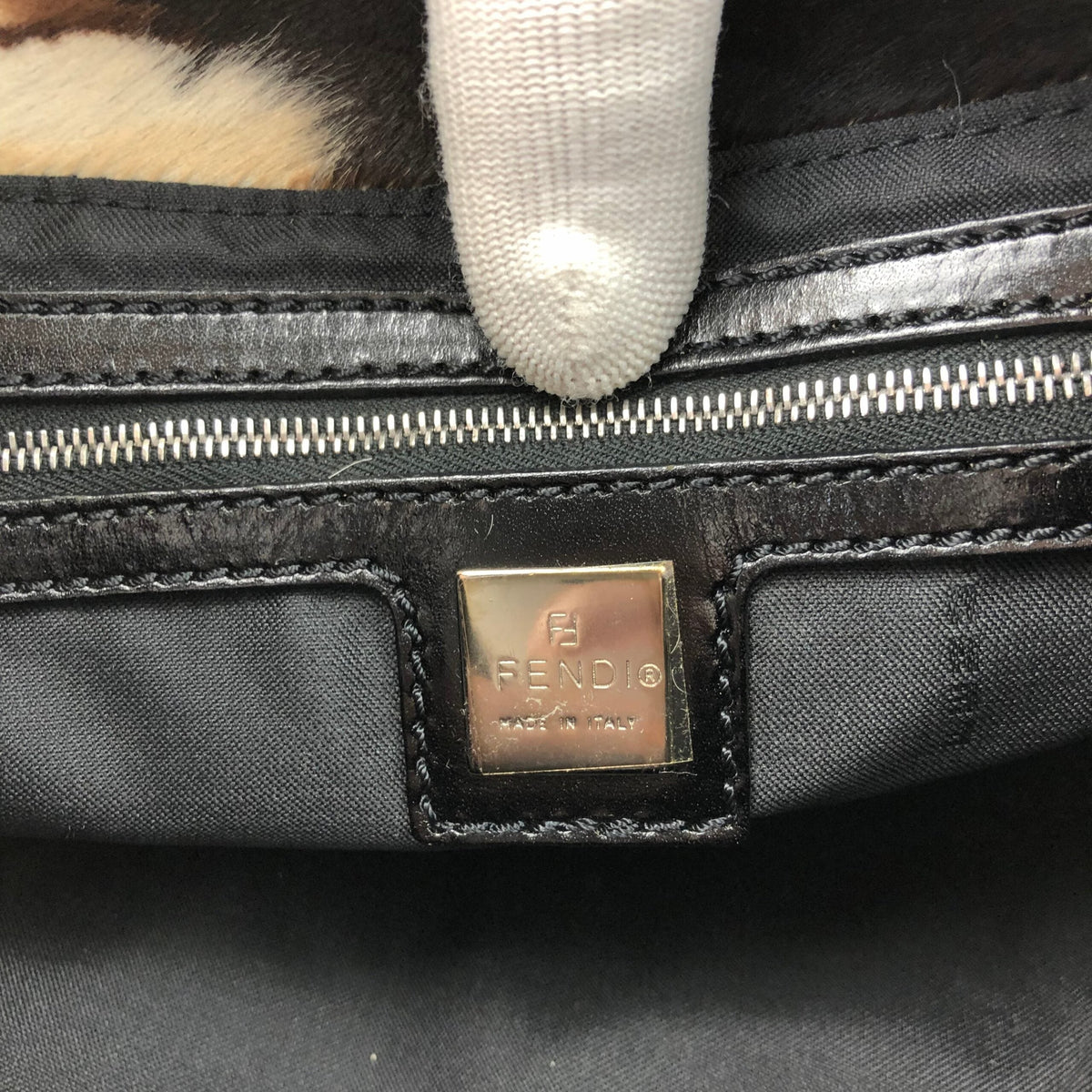 FENDI CALF HAIR MAMA BAGUETTE BAG