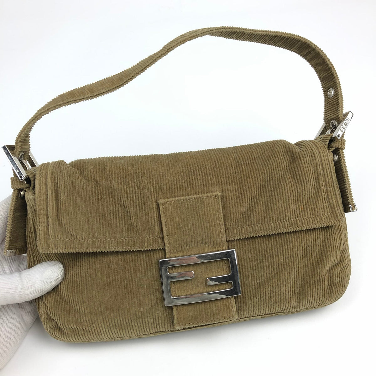 FENDI CORDUROY BAGUETTE BAG