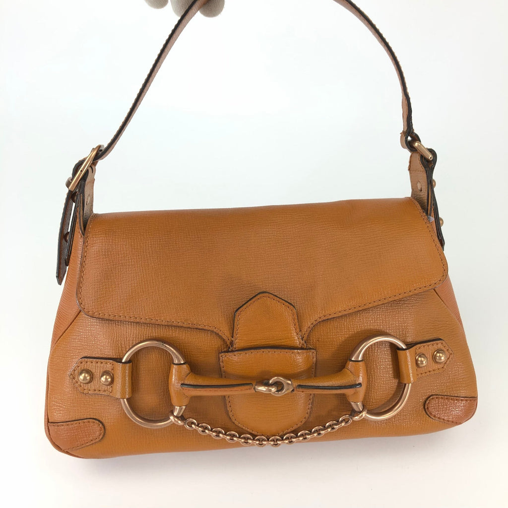 GUCCI HORSEBIT CHAIN LEATHER SHOULDER BAG