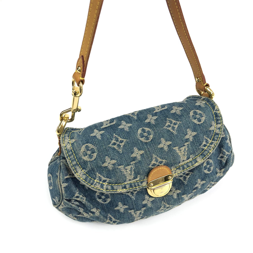 LOUIS VUITTON DENIM PLEATY SHOULDER BAG
