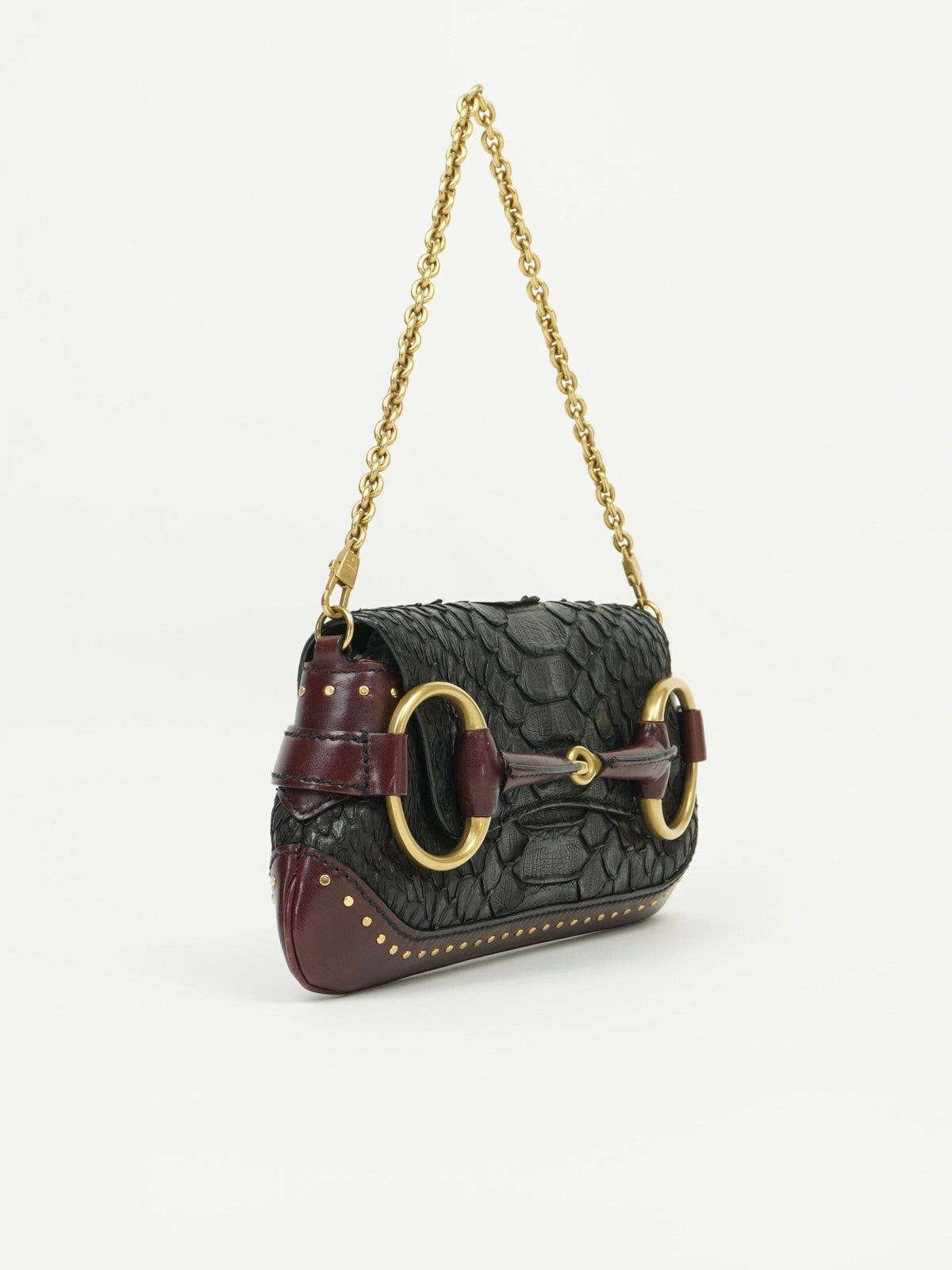 GUCCI TOM FORD HORSEBIT PYTHON CHAIN BAG
