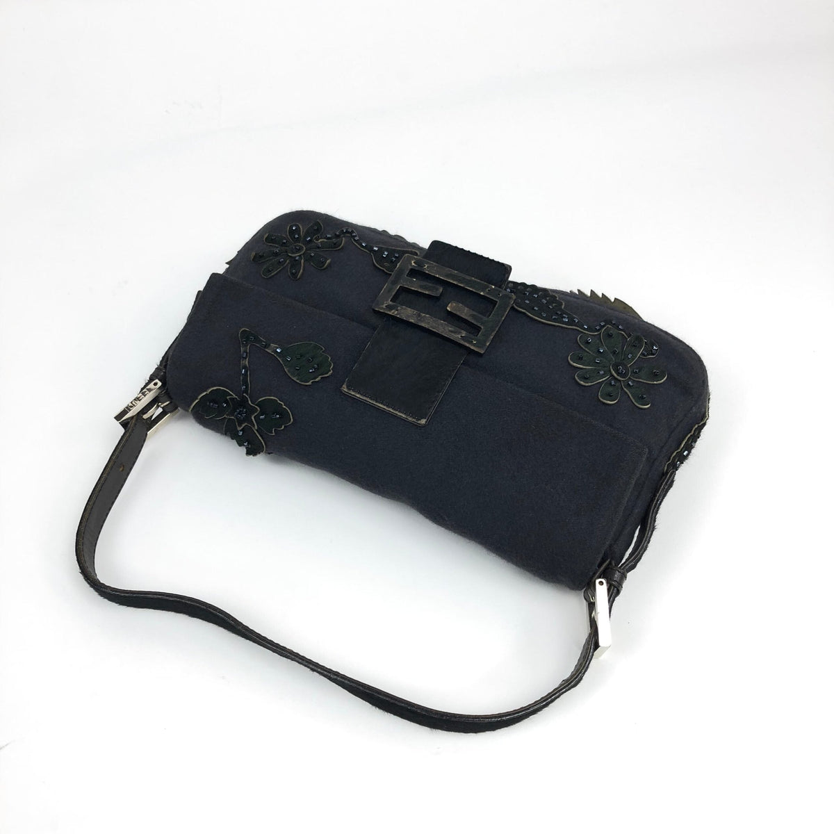 FENDI BAGUETTE WITH CALF HAIR AND BEADED DETAILING