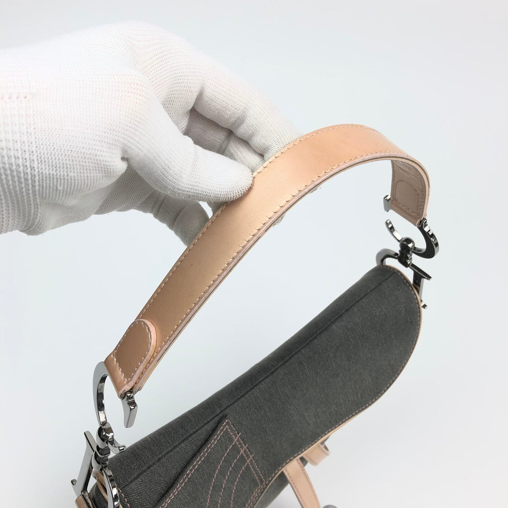CHRISTIAN DIOR DENIM SADDLE BAG