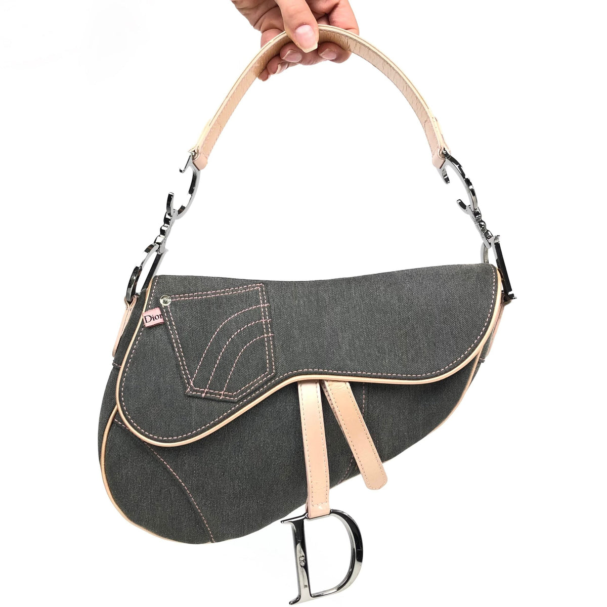 CHRISTIAN DIOR DENIM SADDLE BAG