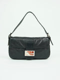 FENDI LEATHER BAGUETTE WITH MARBLE BUCKLE