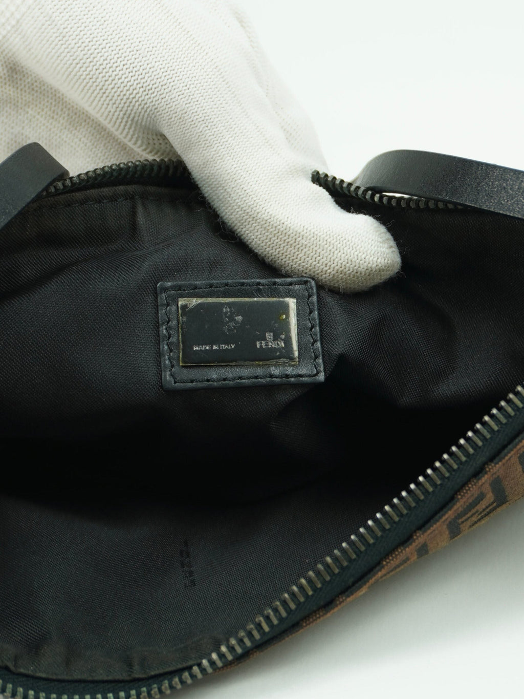 FENDI ZUCCA CRESCENT SHOULDER BAG