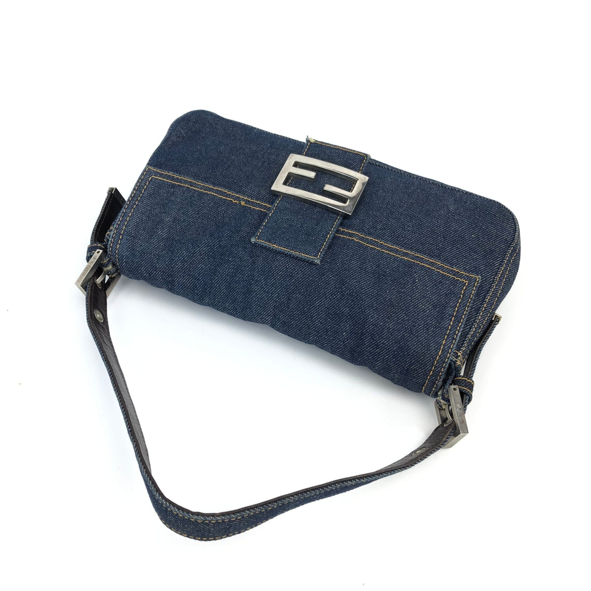 FENDI DENIM BAGUETTE BAG