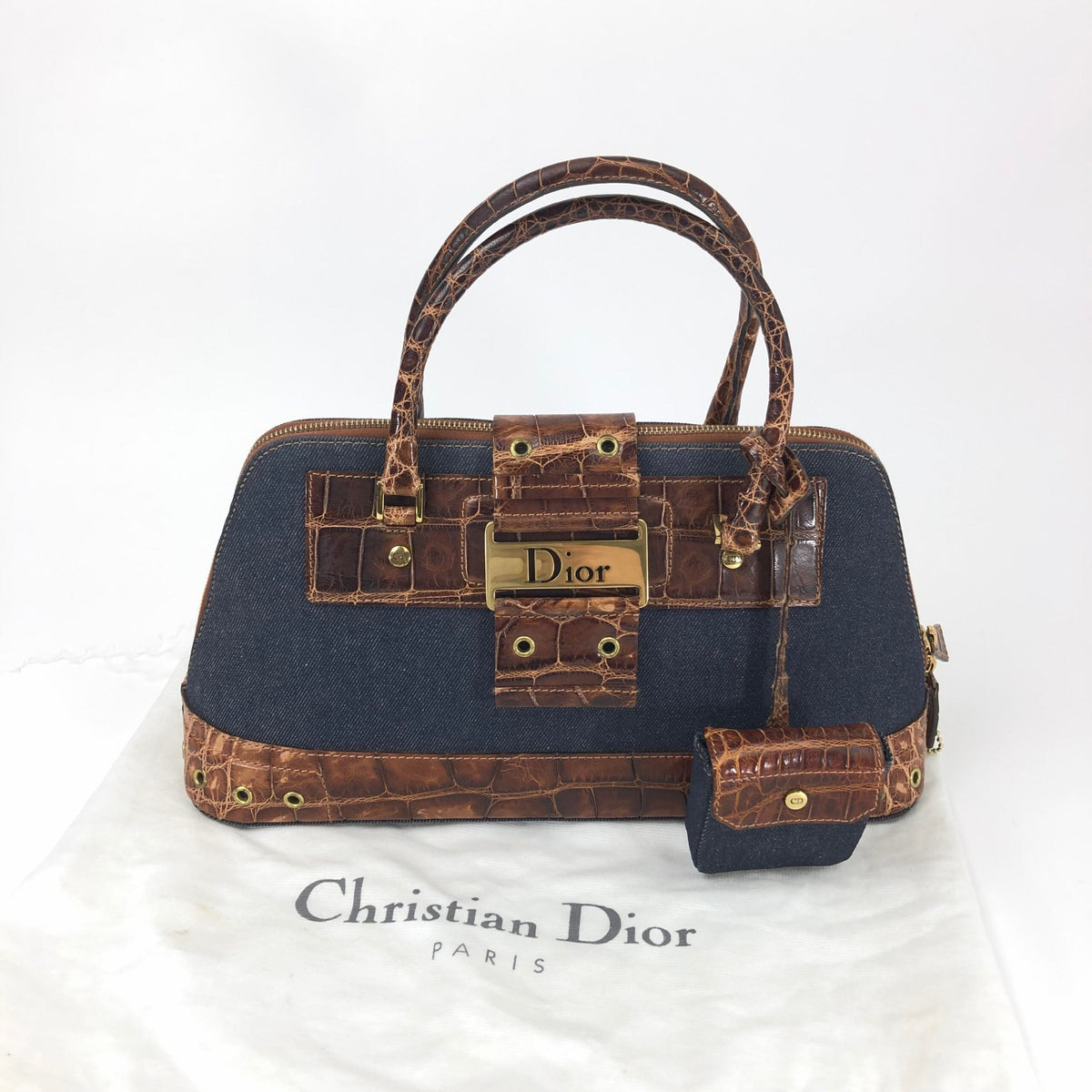 CHRISTIAN DIOR STREET CHIC CROCODILE DENIM BAG