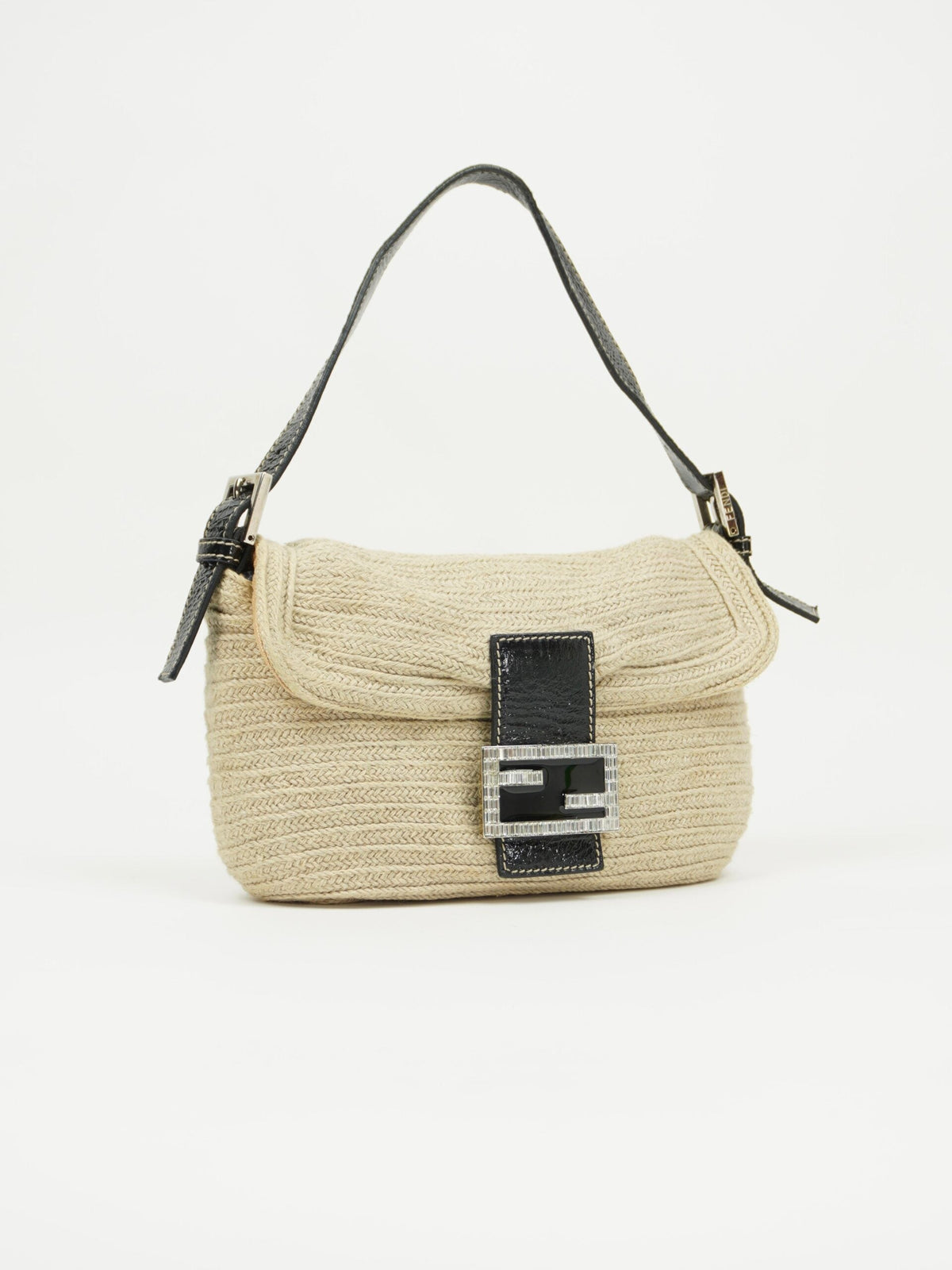 FENDI CROCHET BAGUETTE WITH DIAMANTÉ BUCKLE