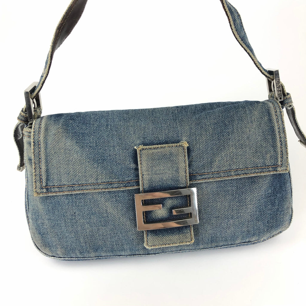 FENDI DENIM BAGUETTE BAG