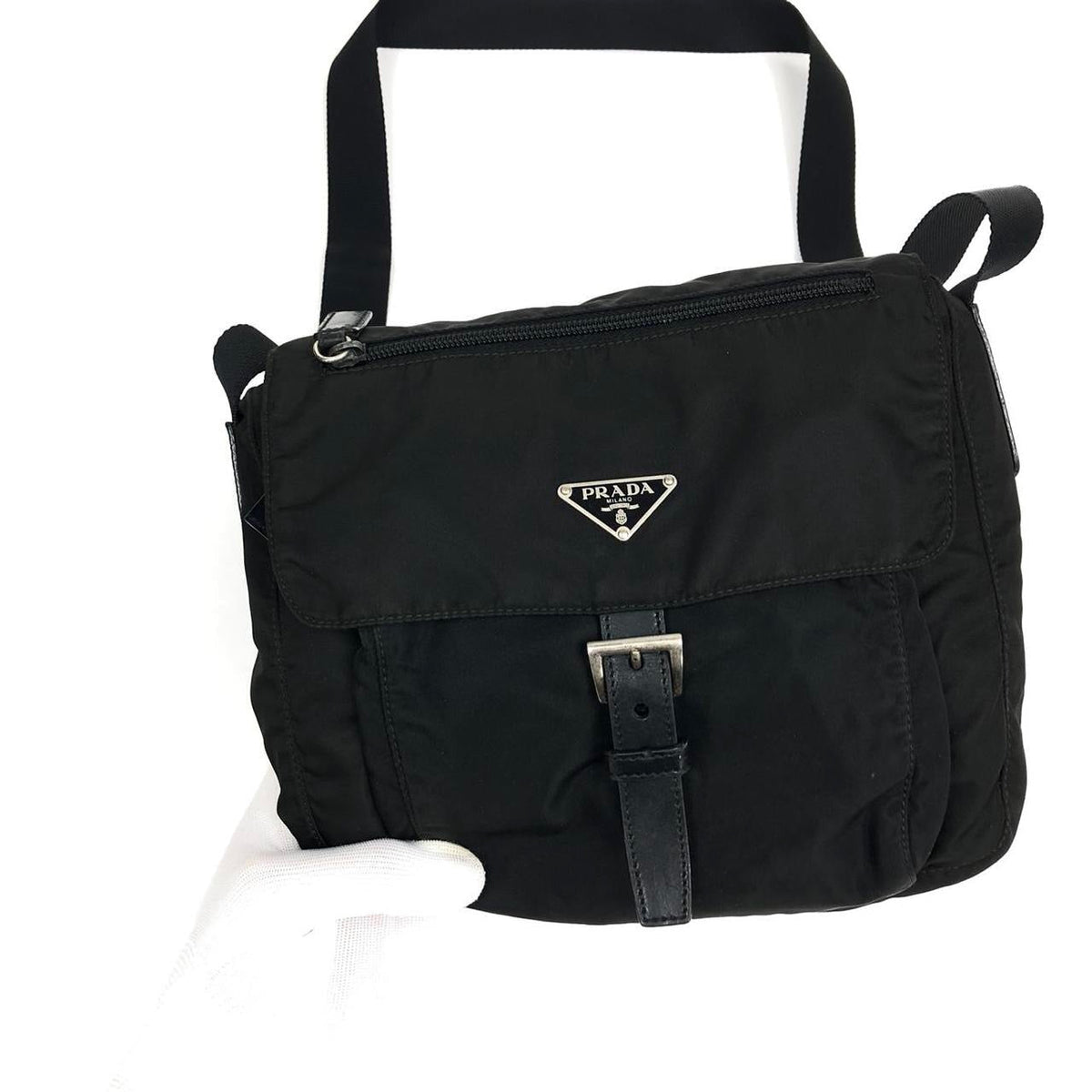PRADA NYLON BUCKLE CROSSBODY BAG