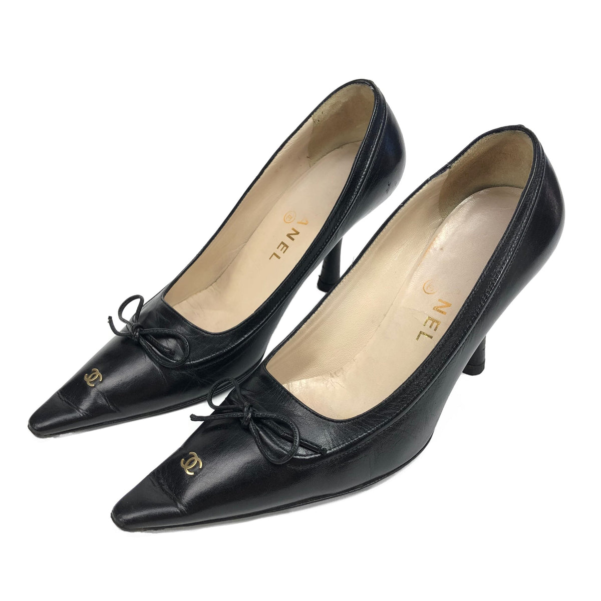 CHANEL LOGO BOW HEELS-  UK 3 / US 5 / EU 36