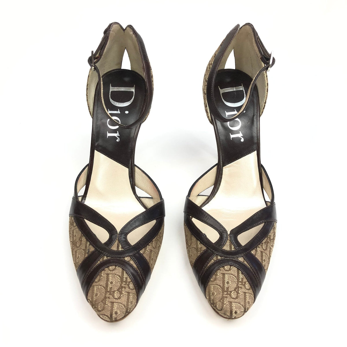 CHRISTIAN DIOR MONOGRAM HEELS -  UK 2.5, US 4.5, EU 35.5