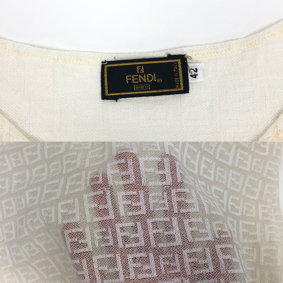 FENDI ZUCCA SHEER TOP