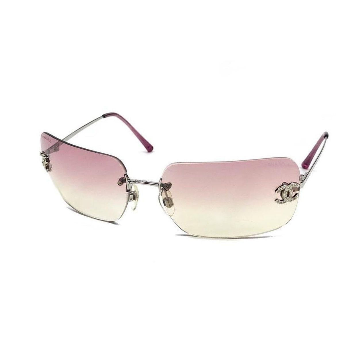 CHANEL PINK GRADIENT RIMLESS SUNGLASSES