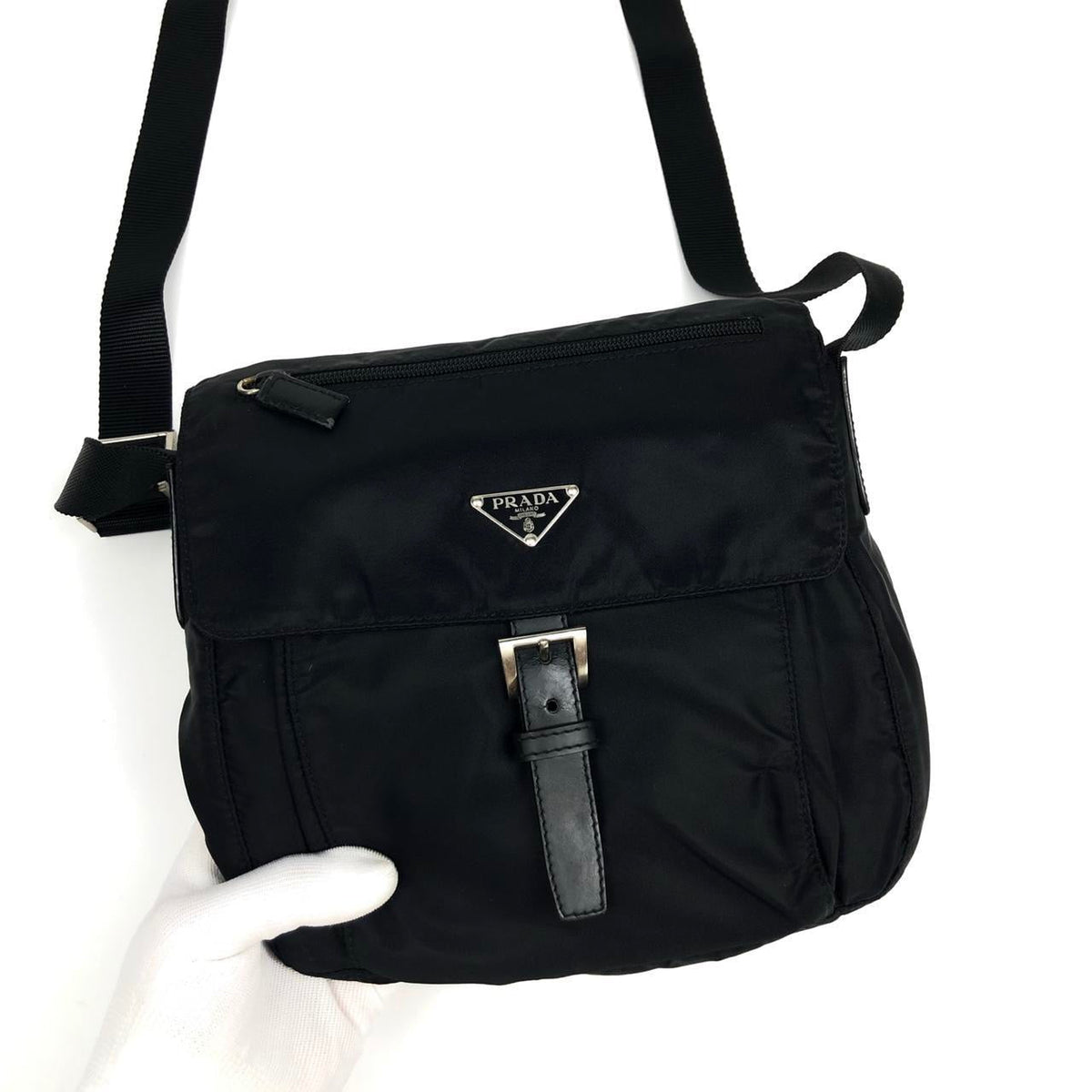 PRADA NYLON BUCKLE CROSSBODY BAG