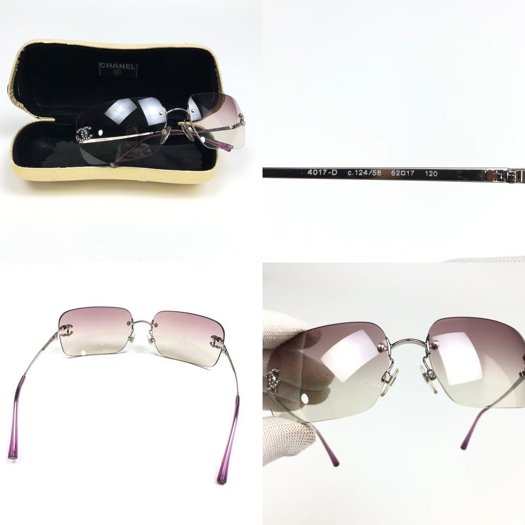 CHANEL PINK GRADIENT RIMLESS SUNGLASSES