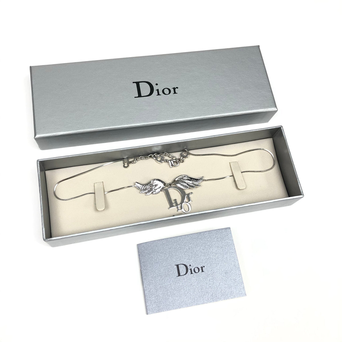 CHRISTIAN DIOR MONOGRAM WINGED NECKLACE