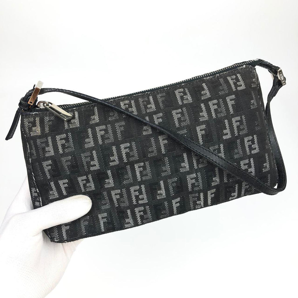 FENDI ZUCCA DENIM SHOULDER BAG