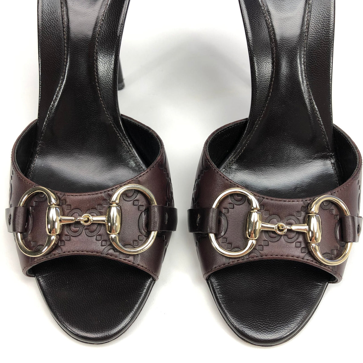 GUCCI MONOGRAM HORSEBIT HEELS -  UK 4.5 / US 6.5 / EU 37.5