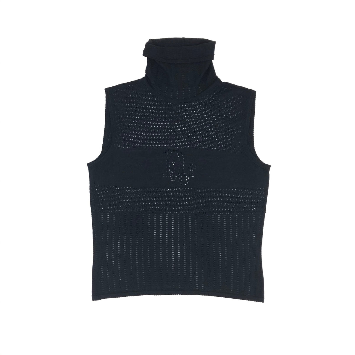 CHRISTIAN DIOR SHEER TURTLE NECK TOP