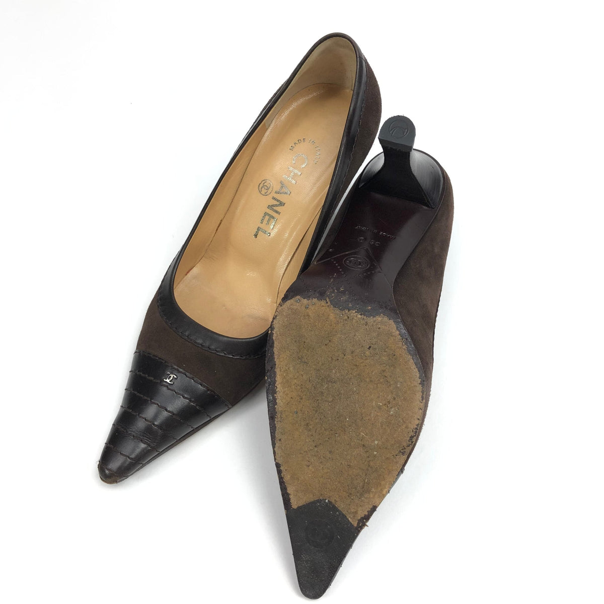 CHANEL LOGO HEELS - UK 3 /  US 5 /  EU 36
