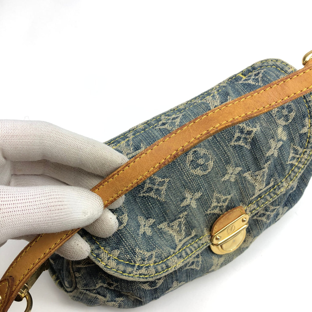 LOUIS VUITTON PLEATY PM BLUE DENIM SHOULDER BAG