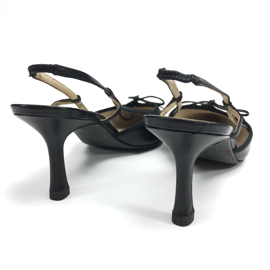 CHANEL LOGO BOW SLING-BACK MULE HEELS - UK 3 / US 5 / EU 36