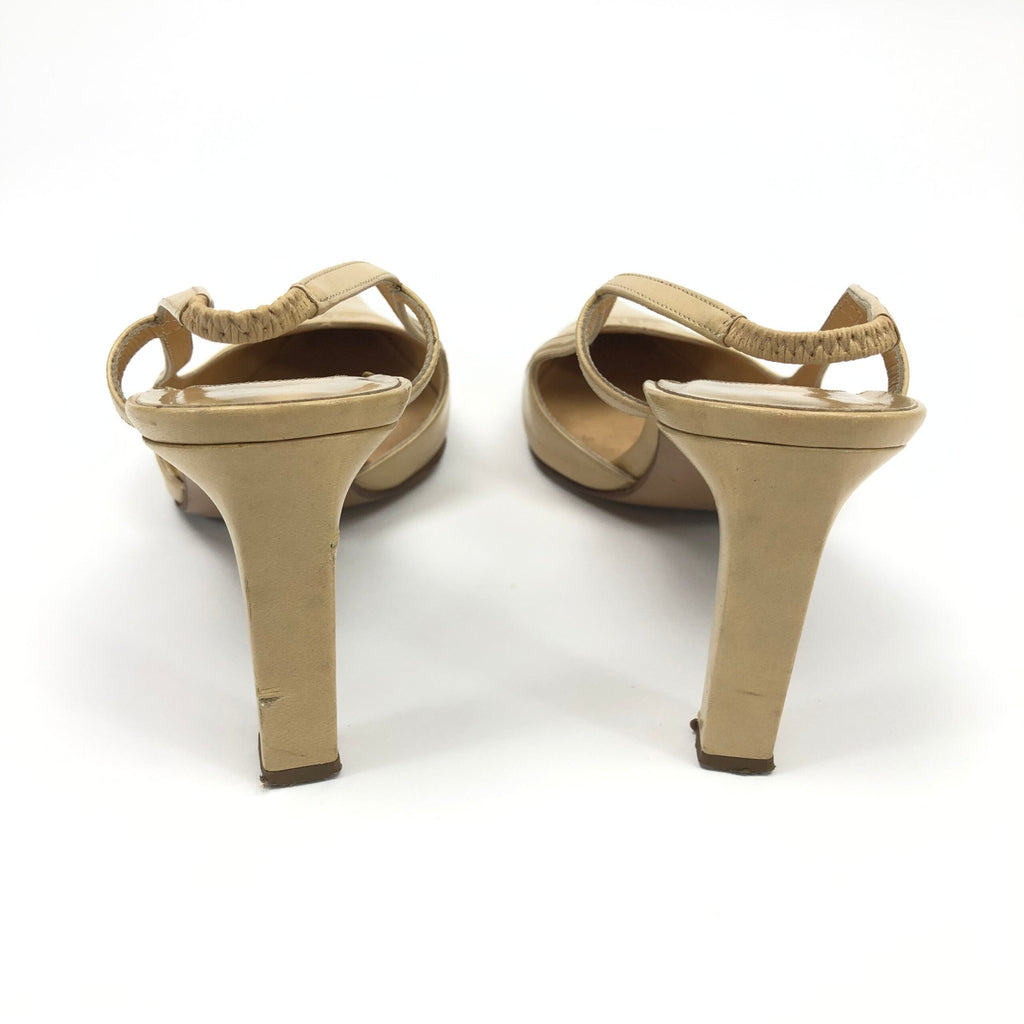 CHANEL LOGO SLING-BACK MULE HEELS