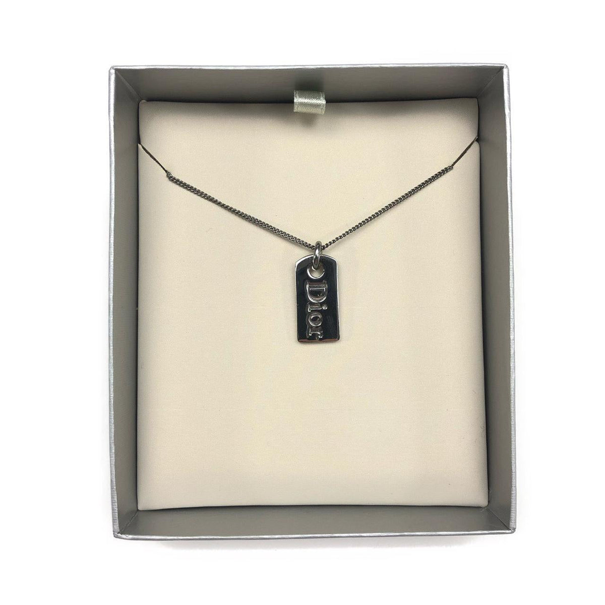 CHRISTIAN DIOR TAG NECKLACE
