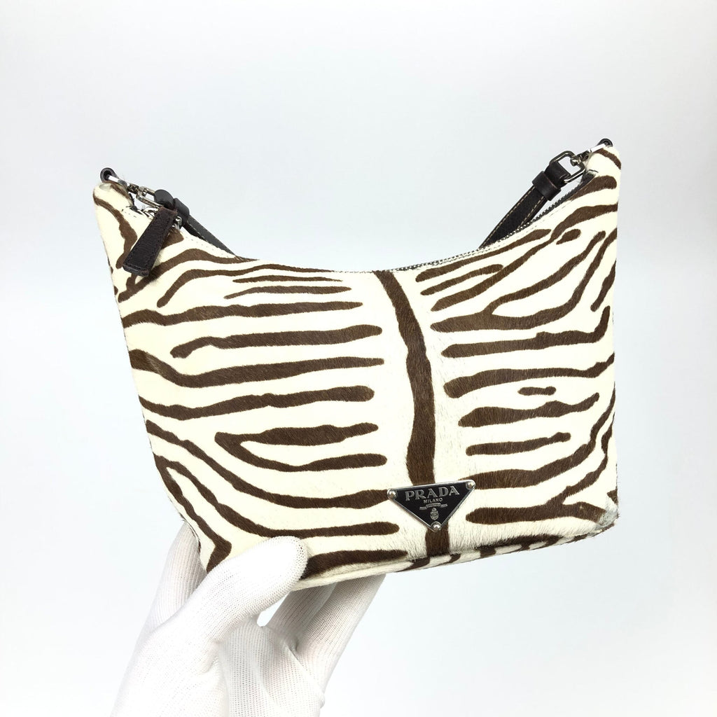 PRADA CALF HAIR SHOULDER BAG